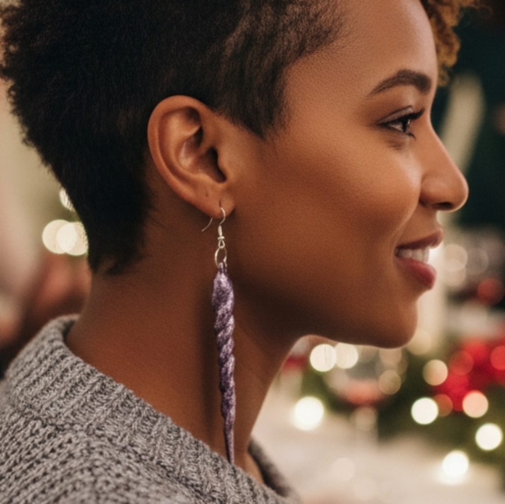 HANDCRAFTED Icecicle Pierced Earrings HANDPAINTED Holiday Jewelry Accessories